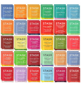 Stash tea bags sampler box front view, perfect gift option for tea lovers