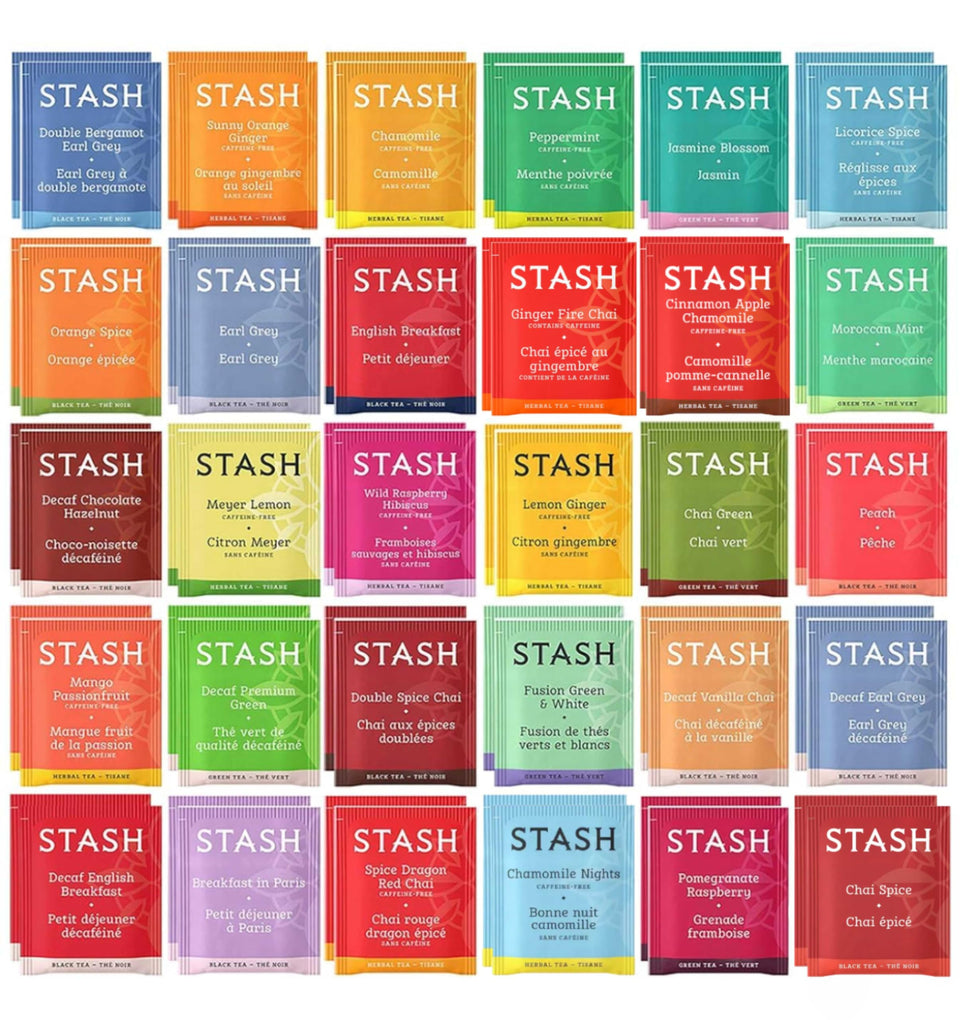 Stash tea bags sampler box front view, perfect gift option for tea lovers