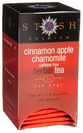Brewed cup featuring Stash Tea emphasizes caffeine-free, zero-calorie sipping.