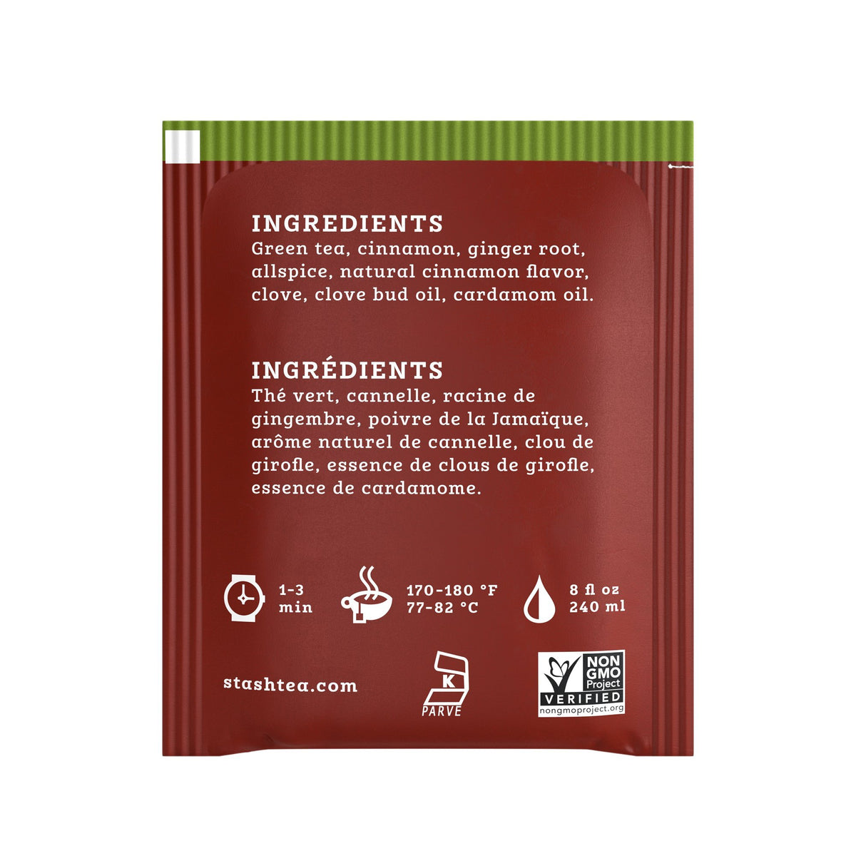 Stash Tea Chai Green Tea cup steeping releases a warm, inviting aroma.