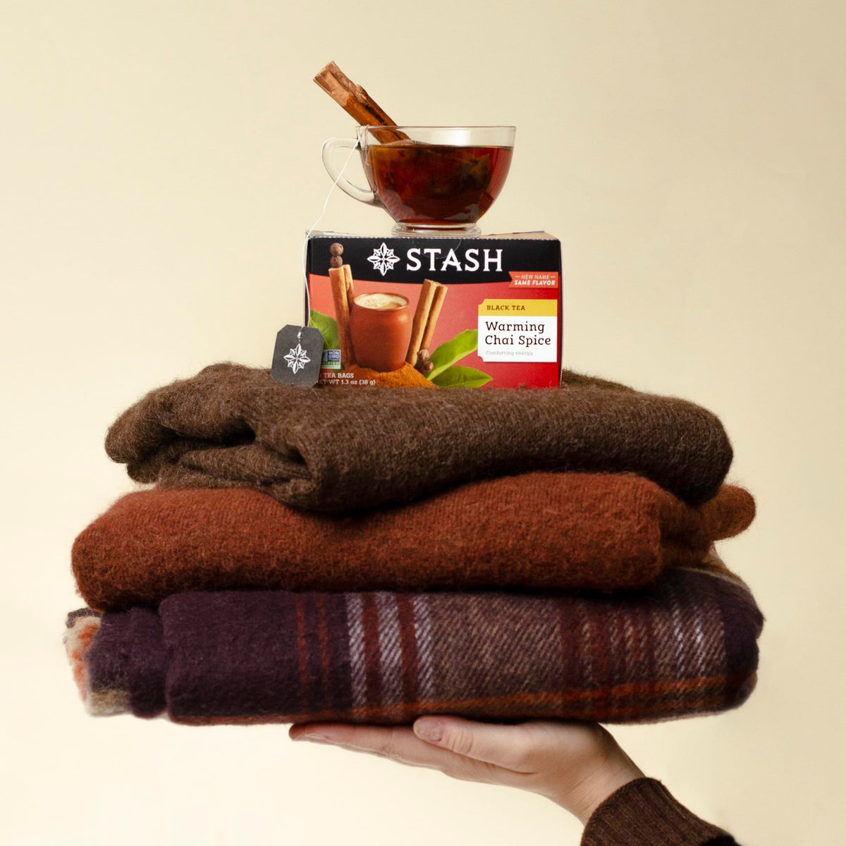 Crafted-in-Portland label on Stash Tea reinforces craft quality.