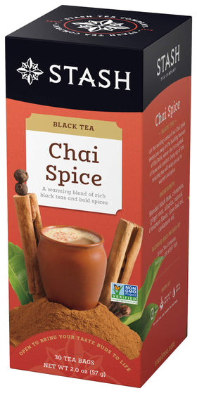 Stash Tea Chai Spice tea bags packaging signaling premium quality for gifting