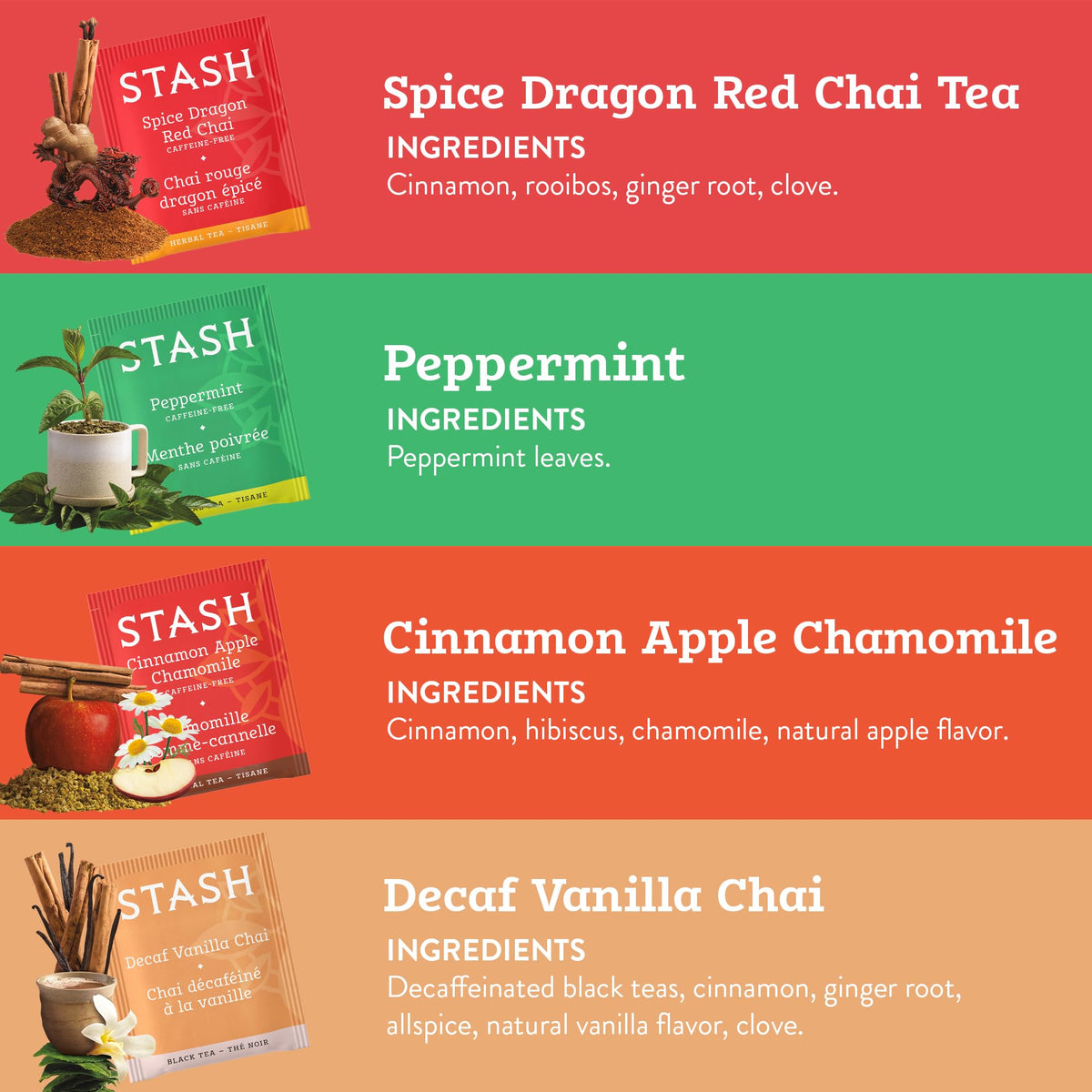 Stash chamomile flavor blend in a mug for a flavorful unwind.