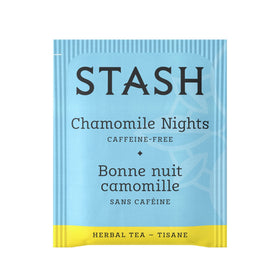 Stash Chamomile Nights cup steaming with a gentle aroma in a cozy setting.