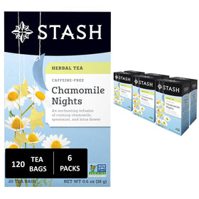Stash Chamomile Nights tea cup steeping for a soothing evening ritual.