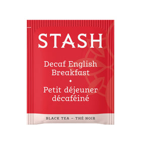 Stash Decaf English Breakfast steeping cup reveals rich flavor potential.