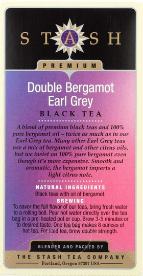 Stash Tea Double Bergamot Tea aroma-note highlighting bergamot oil note for aroma lovers