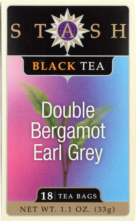 Stash Tea Double Bergamot Tea box-front with bold aroma for a bright morning