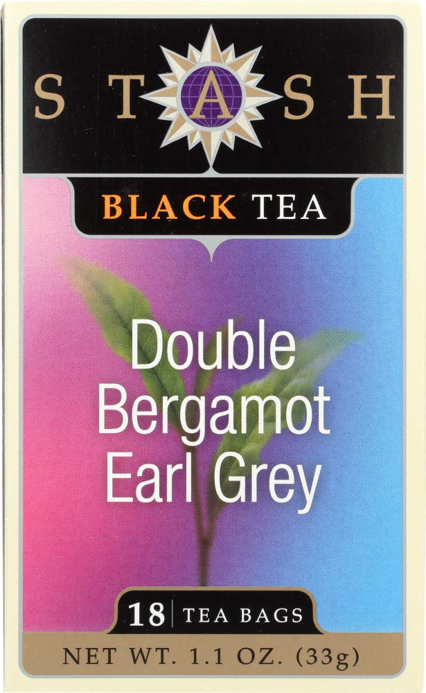 Stash Tea Double Bergamot Tea box-front with bold aroma for a bright morning