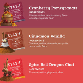 Stash Tea Maple Apple Cider flavor showcased for comforting fall sips