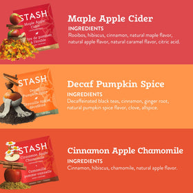Stash Tea Fall for Autumn Pumpkin Spice flavor displayed for seasonal savor