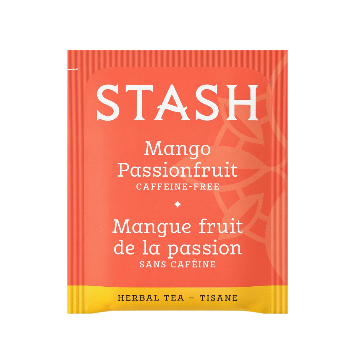 Steaming cup of Stash Mango Passionfruit Herbal Tea releasing bright aroma.