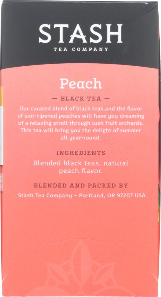 Stash Tea Peach Tea 20ct 2pk box displays convenient flexible tea option.