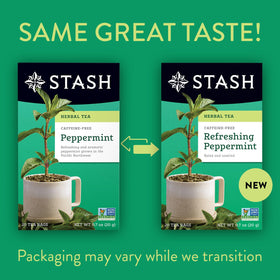 Stash Tea Peppermint box refreshing after meals