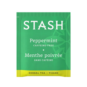 Stash Peppermint Tea box front highlights bulk packaging for pantry-ready refreshment.