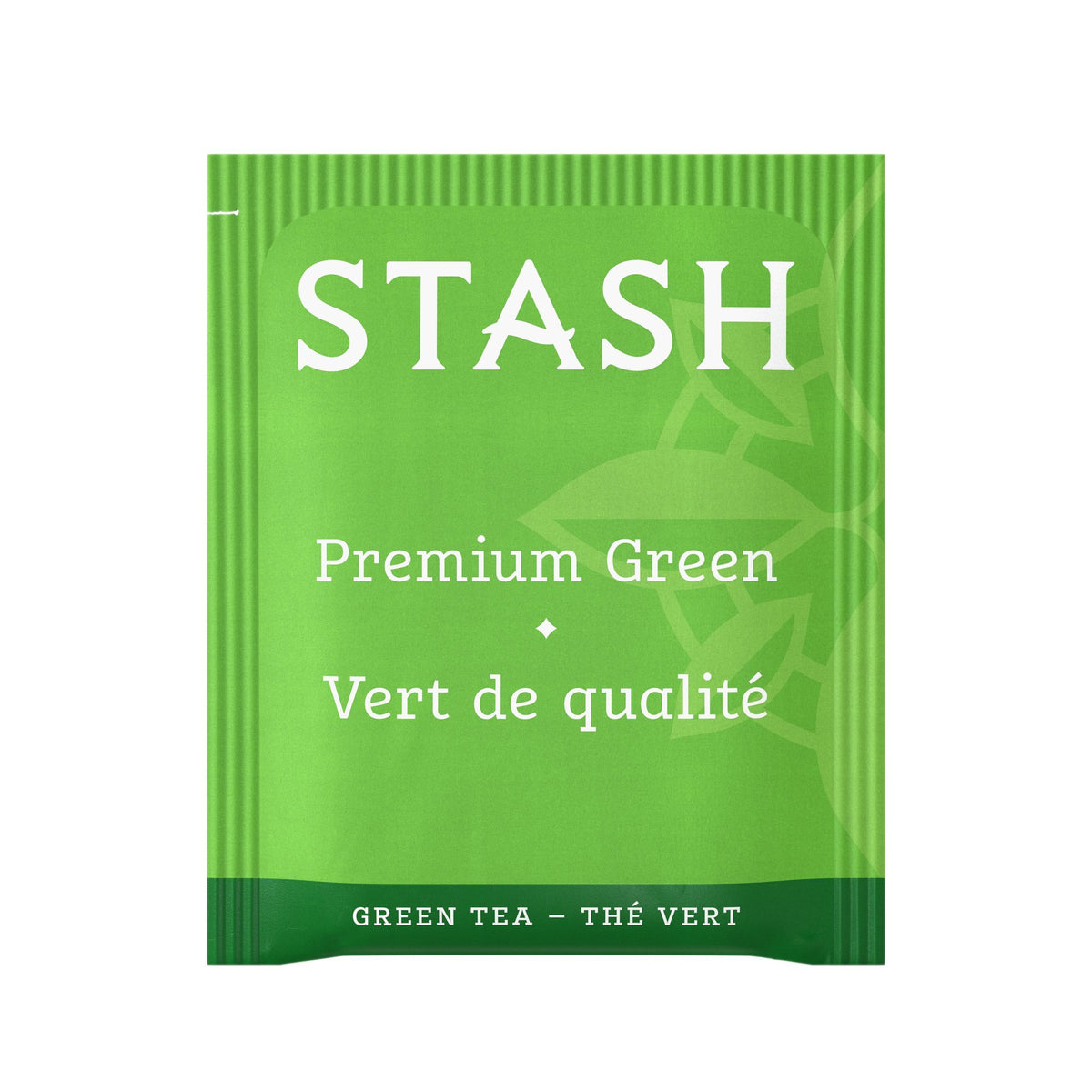 Stash Tea Premium Green Tea leaves steam processed for bright aroma.