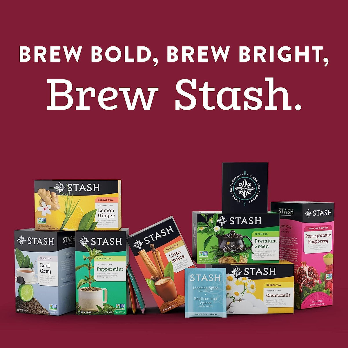 Stash Tea Spice Red Dragon Chai box shows bold spicy character