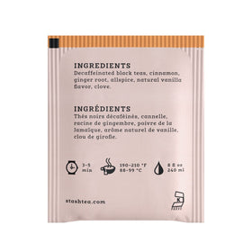 Stash Decaf Vanilla Chai cup steaming with inviting aroma and warm spice