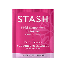 Stash Tea Wild Raspberry Hibiscus cup while brewing, caffeine-free herbal flavor