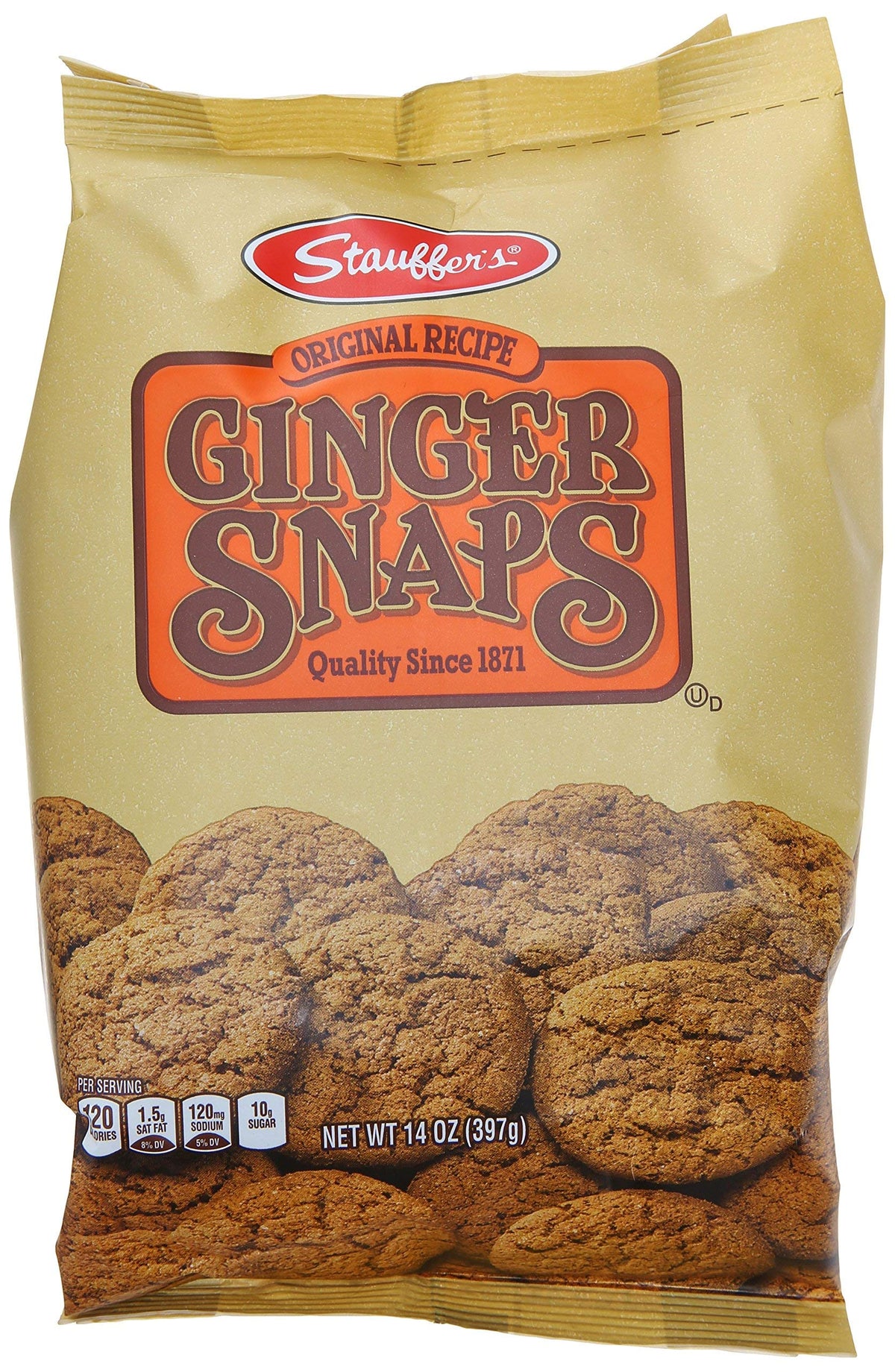 Stauffer's Ginger Snaps Original 14oz pack, ideal with tea or coffee for a cozy snack