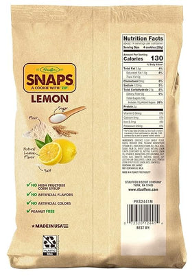 Stauffer's Lemon Snaps crisp-texture close-up highlights a snack-ready bite.