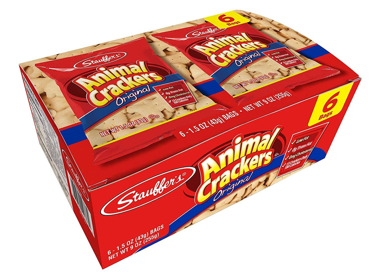 Stauffers Original Animal Crackers 12-pack with convenient snacking