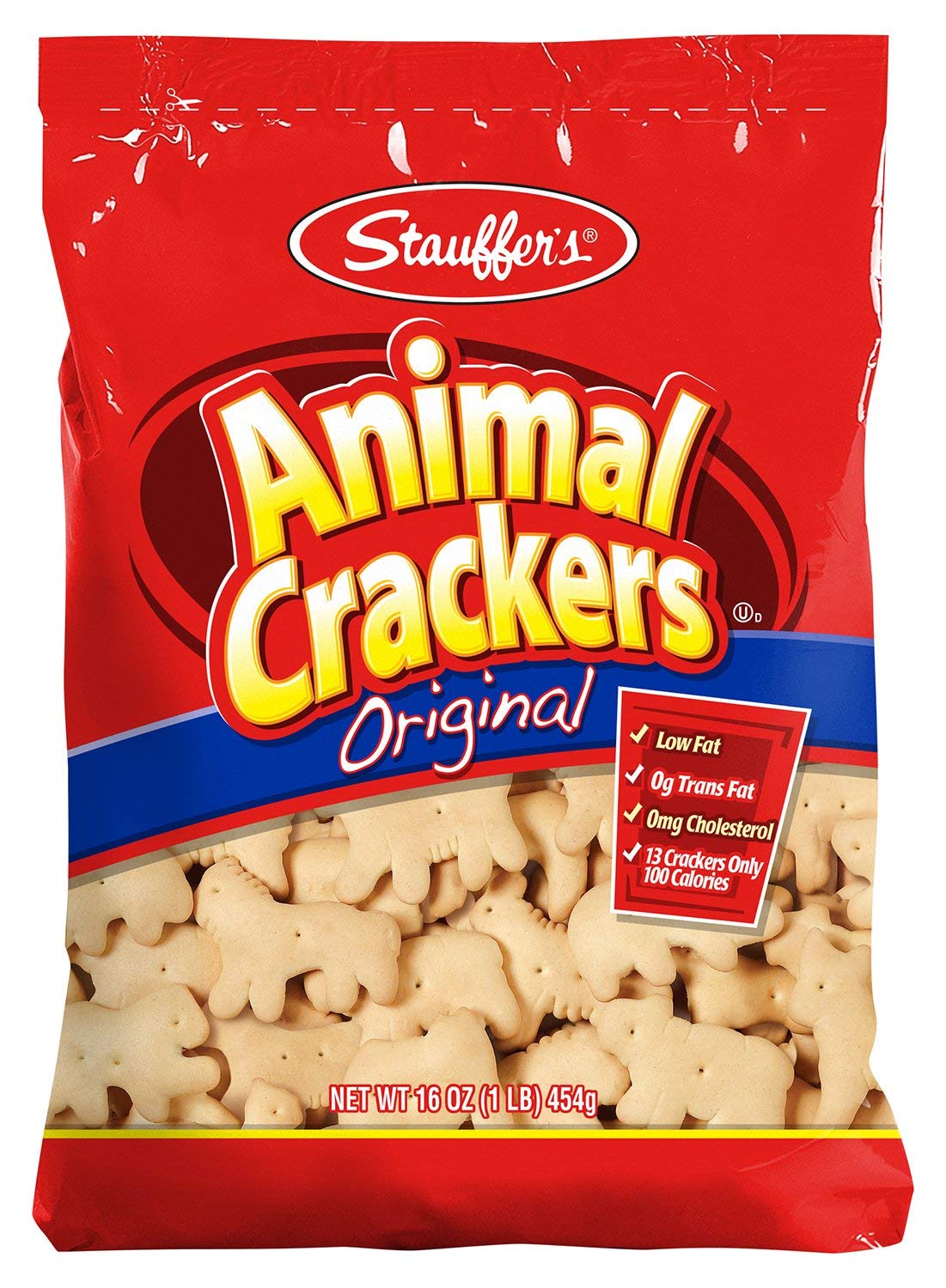 Stauffer's Original Animal Crackers 16 oz pack-shot display, ideal for quick snacks and lunchboxes.