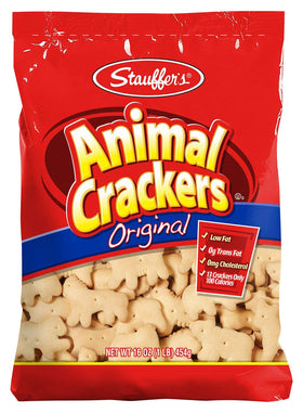 Stauffer's Original Animal Crackers 16 oz pack-shot display, ideal for quick snacks and lunchboxes.