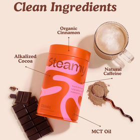 Clean packaging by Steamy designed for busy mornings.
