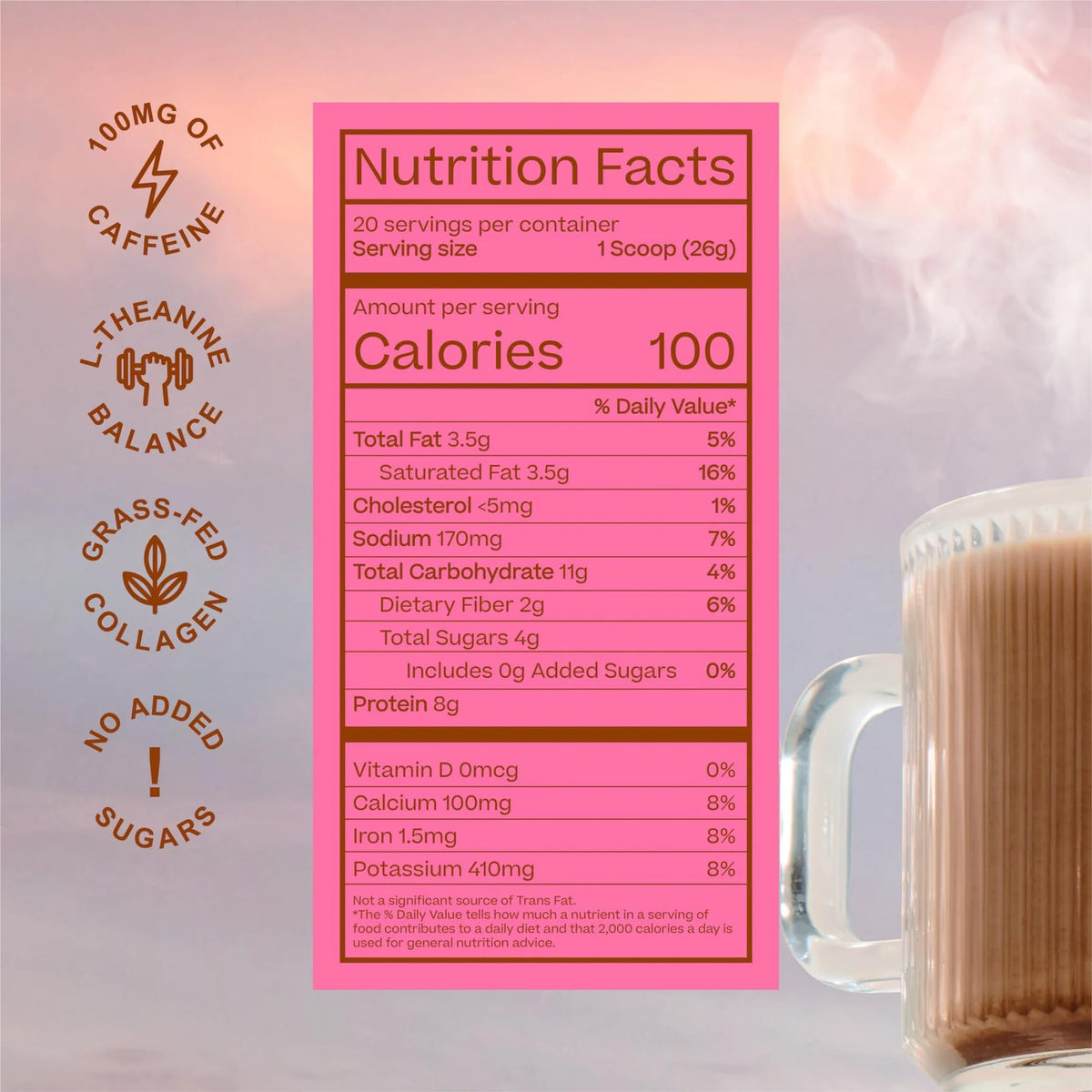 Serving suggestion in a kitchen for a comforting energy lift.