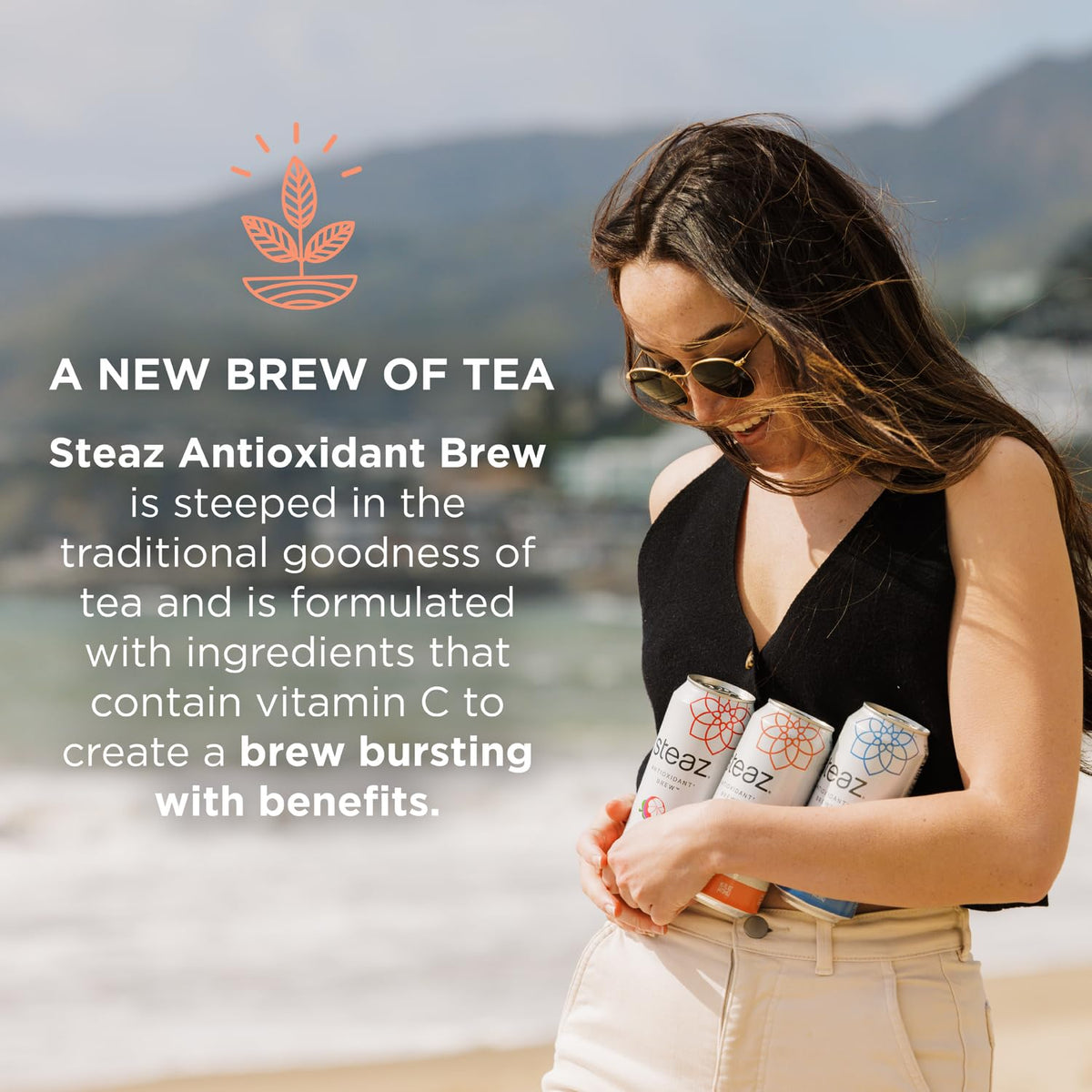 Pouring Steaz Raspberry Green Tea can shows authentic organic flavor and antioxidant notes.