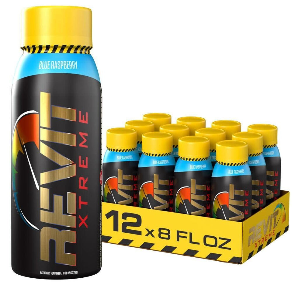 Steel Supplements Revit Xtreme Blue Raspberry bottle for sustained energy