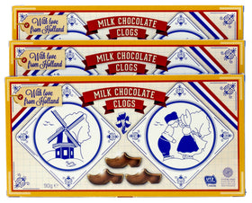 Steenland Chocolate Shoe 3-pack front view, ideal gift for chocolate lovers and sharing.