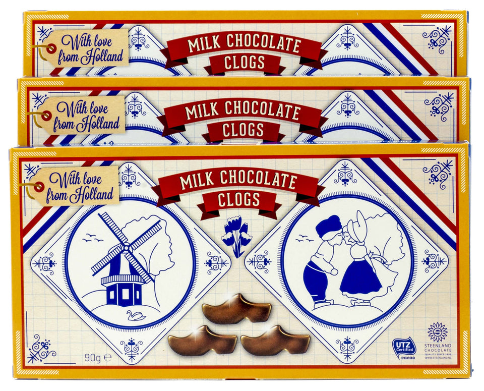 Steenland Chocolate Shoe 3-pack front view, ideal gift for chocolate lovers and sharing.