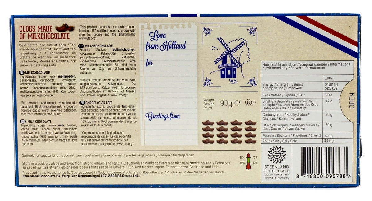 Steenland Chocolate Shoe packaging, 3-pack, ready for gifting and celebrations.