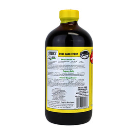 Close-up of Steen's Cane Syrup label showing pure, additive-free goodness.