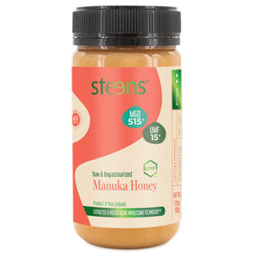 Steens Manuka Honey jar closeup, showcasing raw purity for daily drizzle.