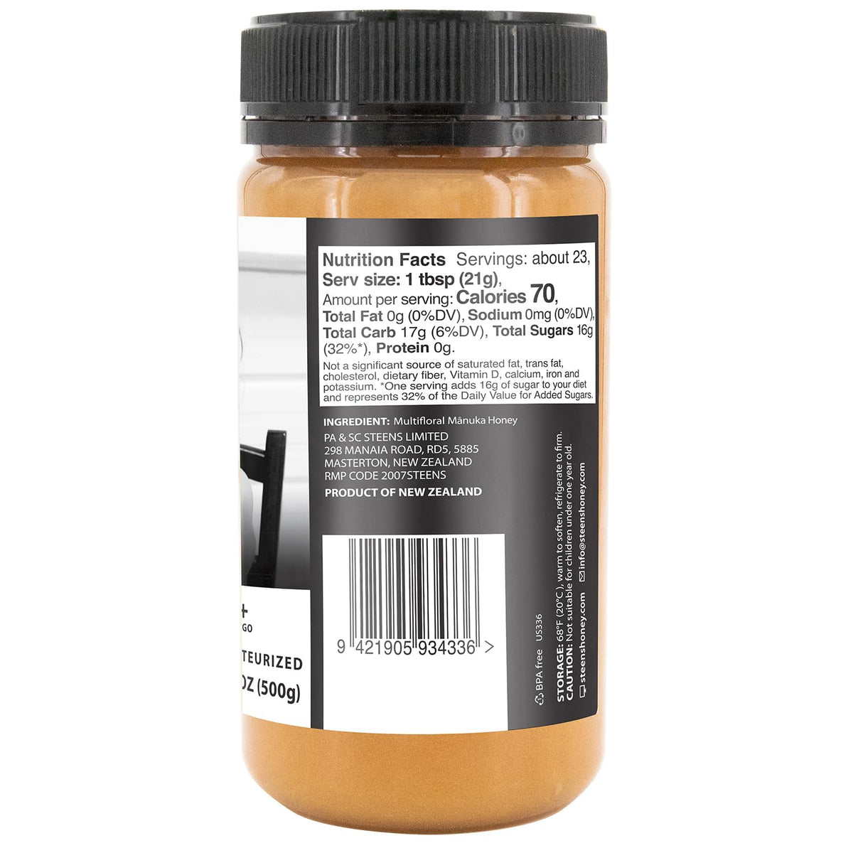 Steens Manuka Honey New Zealand packaging reflects local craftsmanship.