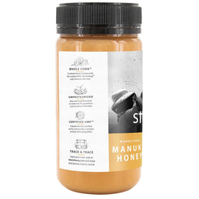 Steens Manuka honey swirl atop yogurt for breakfast