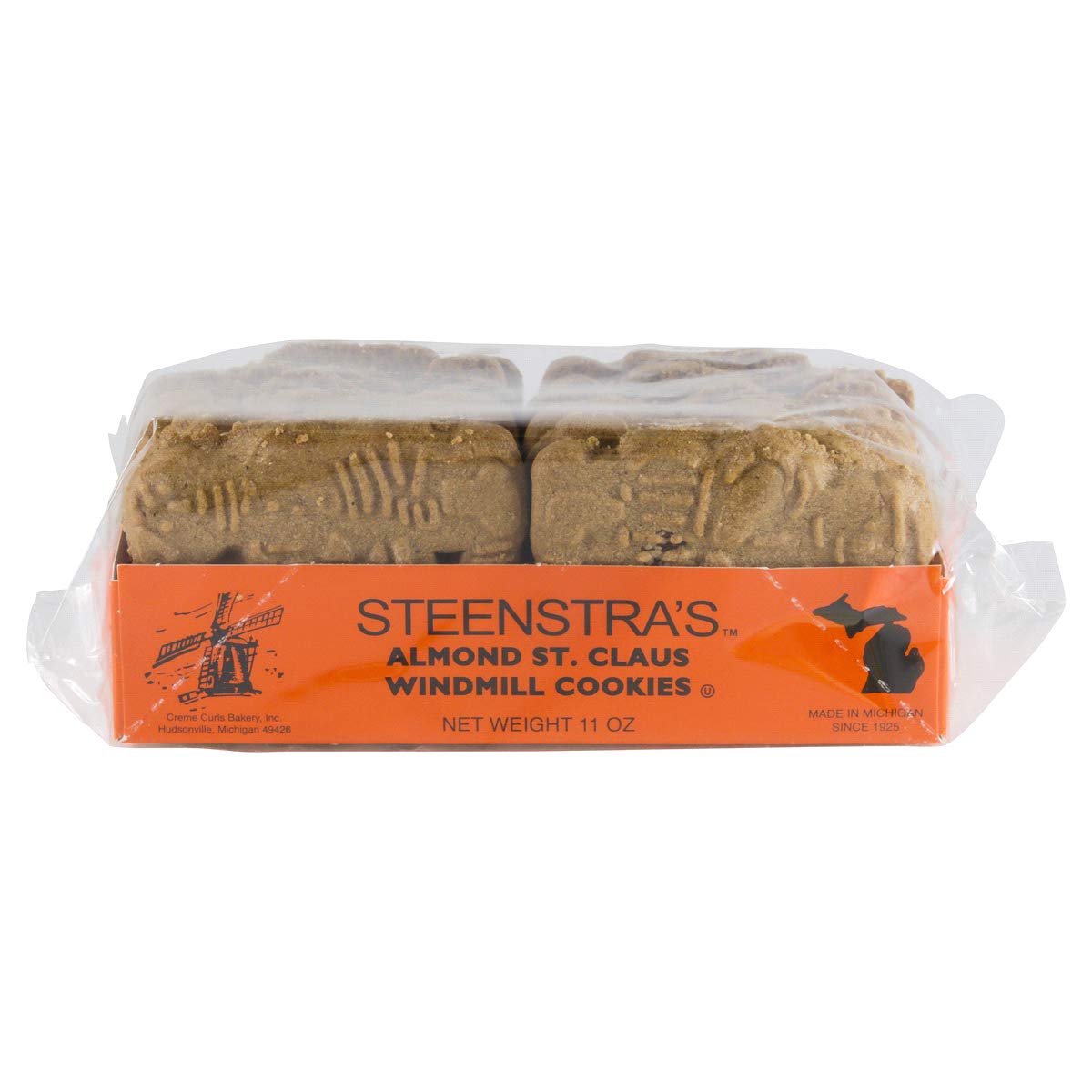 Steenstra's Almond Windmill Cookies 3-pack on a plate, ideal with tea or coffee