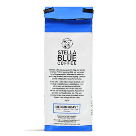 Stella Blue Big Cat Blend ground coffee setup for brewing methods.