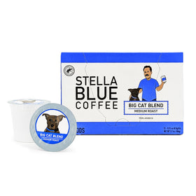Stella Blue Big Cat Blend pod packshot for quick, office-friendly brews.