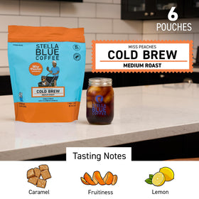 Stella Blue Miss Peaches blend single-origin Colombian beans with bright citrus notes