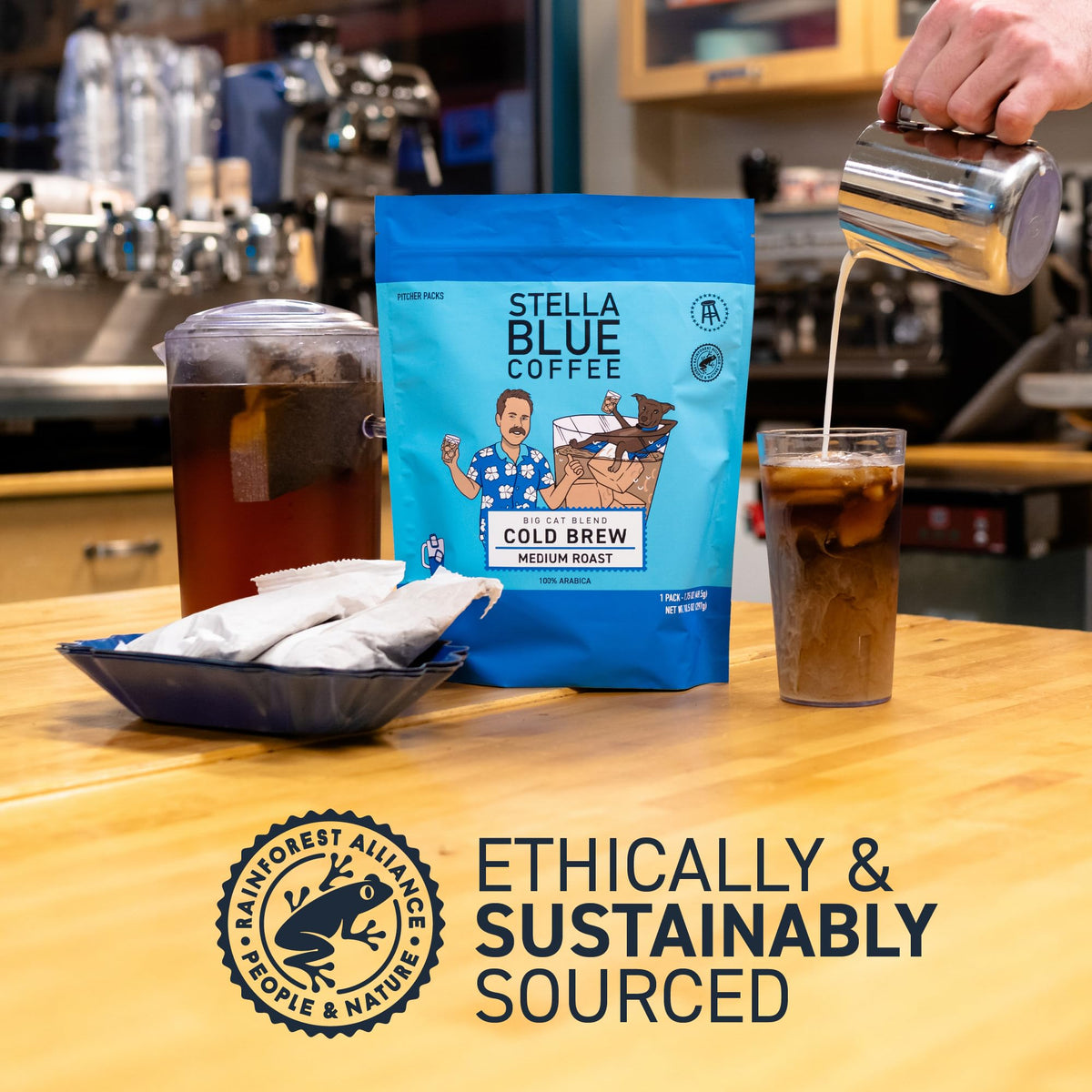 Overnight steep with Stella Blue bags for a no-fuss cold brew