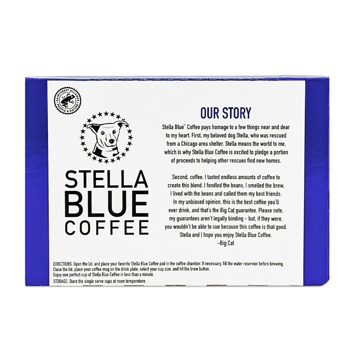 Stella Blue Rescue program logo signals pet welfare support