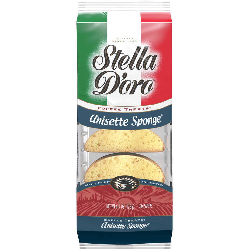 Stella D'Oro anisette sponge cookies full view for a cozy Italian treat.