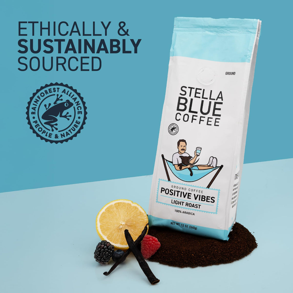 Vanilla fruity notes highlight a bright light roast from Stella Blue