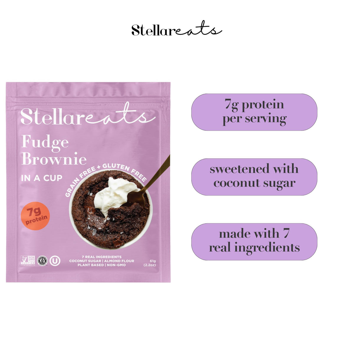 Stellar Eats almond flour and coconut sugar close-up signals clean, grain-free ingredients.