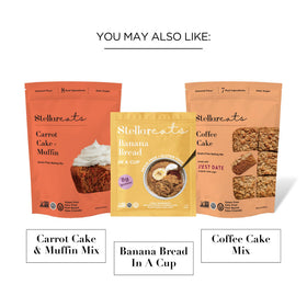 Stellar Eats Banana Bread coconut sugar jar emphasizes natural sweetness without artificial flavors.