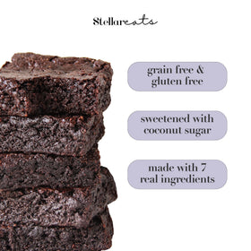 Stellar Eats cocoa powder swirl in bowl emphasizing rich fudgy aroma.